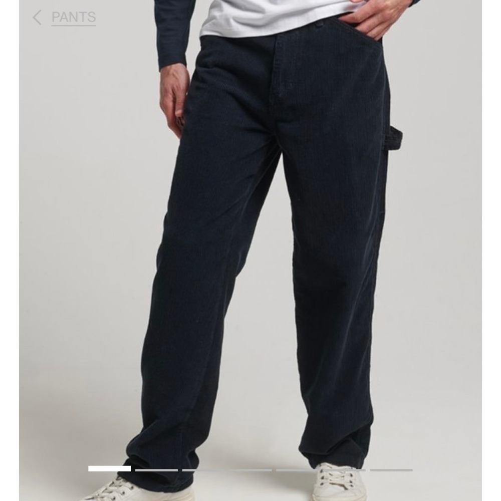 Superdry Workwear Black‎ Corduroy Carpenter Pants Mens 28x32 Actual 32x30.5